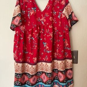 Red Dress with Print